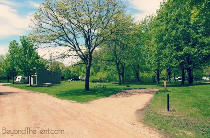 Top 25 Tips for Tent Camping 2 View of a campsite at a campground.