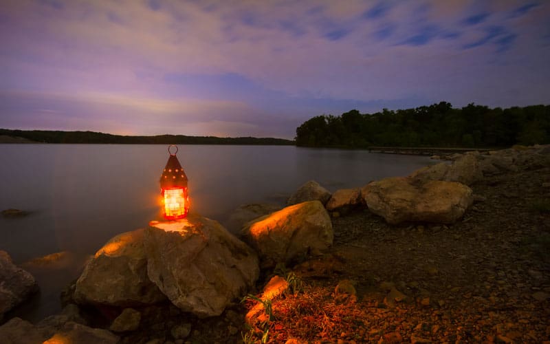 Lantern on the Rocks