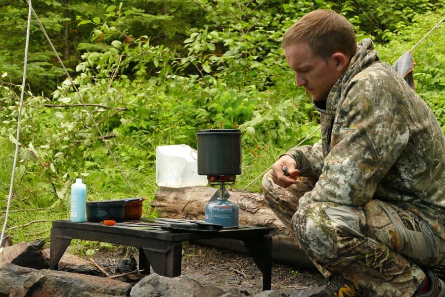 Cocinando en mi campamento en el BWCA