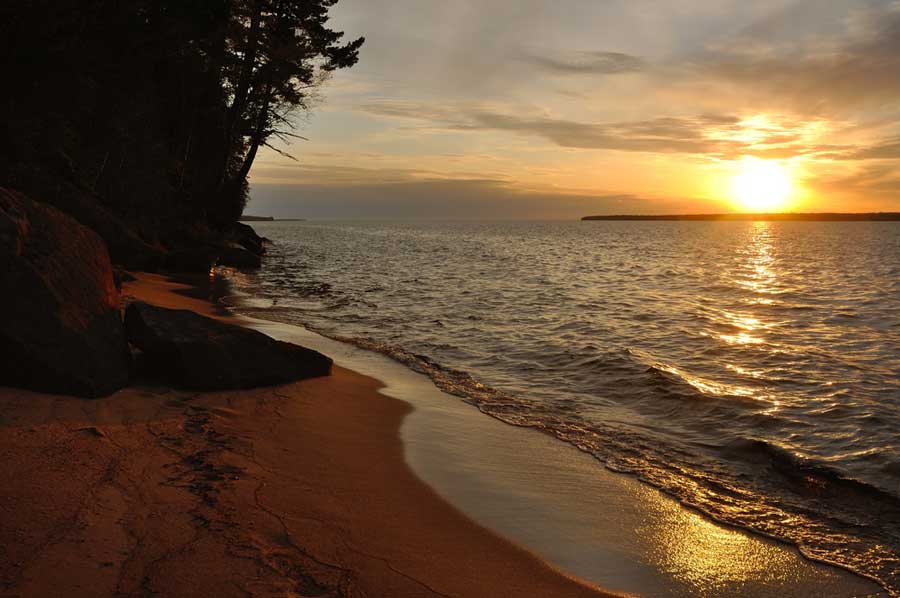 The shoreline at Apostle Islands in Wisconson