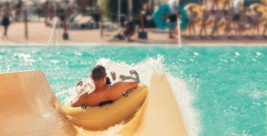 person tubing at a waterpark