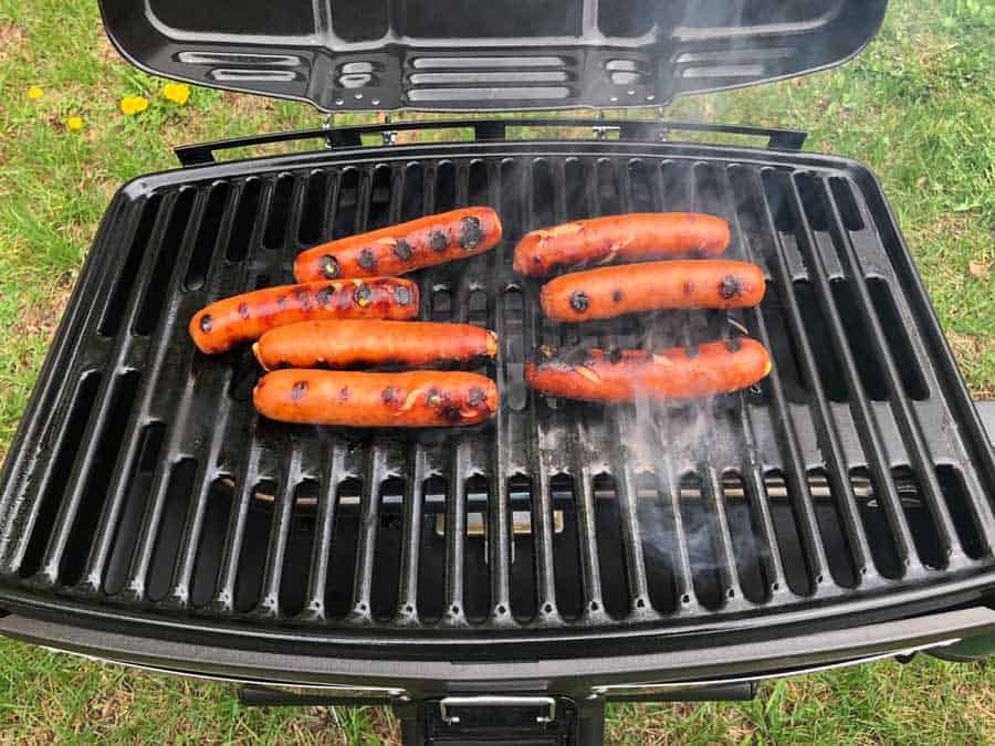 Coleman Sportster Propane Grill Review 4 Finished brats on the grill