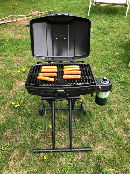 Coleman Sportster Propane Grill Review 3 Cooking brats on the Coleman Sportster Grill