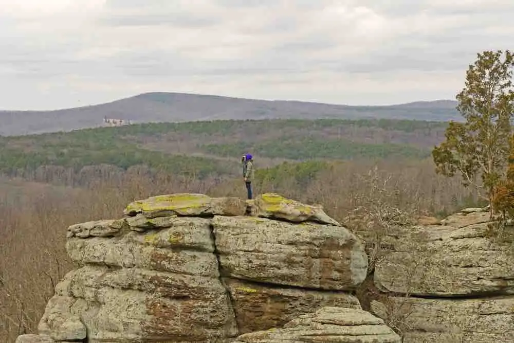 40 of the Best Places to Go Camping in Illinois 1 Searching across the canyon in Garden of the Gods in Shawnee National Forest in Illinois