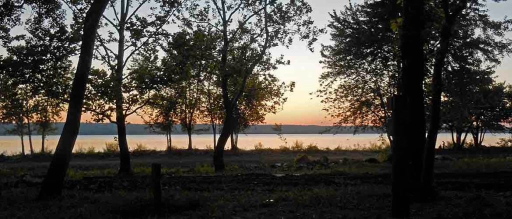 Sunset over a lake in Illinois