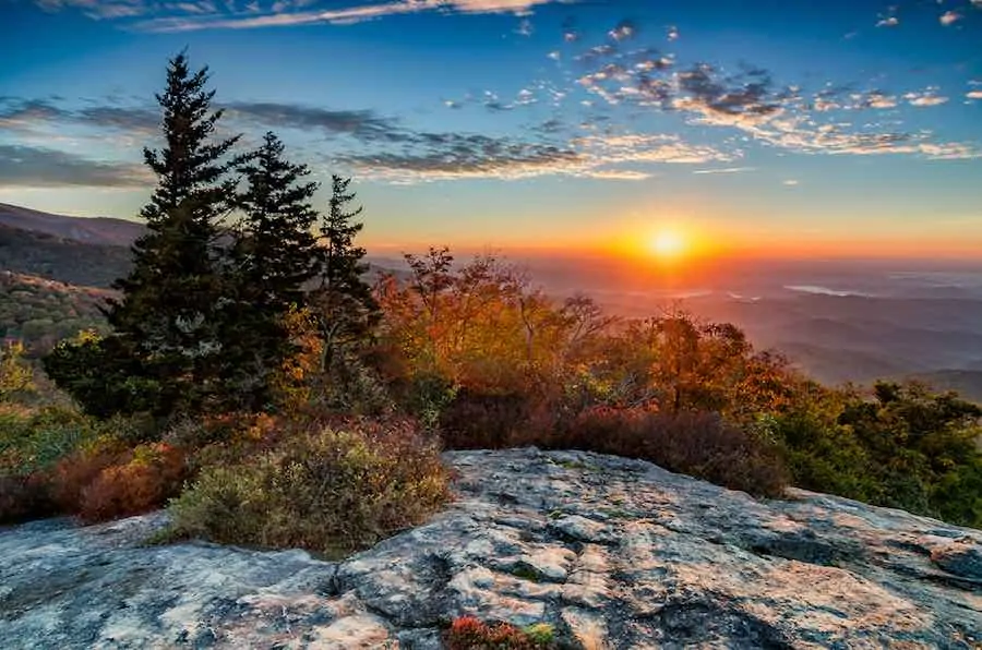40 of the Best Places To Go Camping In Virginia 15 Sunset over the Blue Ridge Mountains