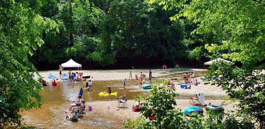 37 Best Places To Go Camping in Missouri 17 Beach Fun at the Huzzah Valley Resort