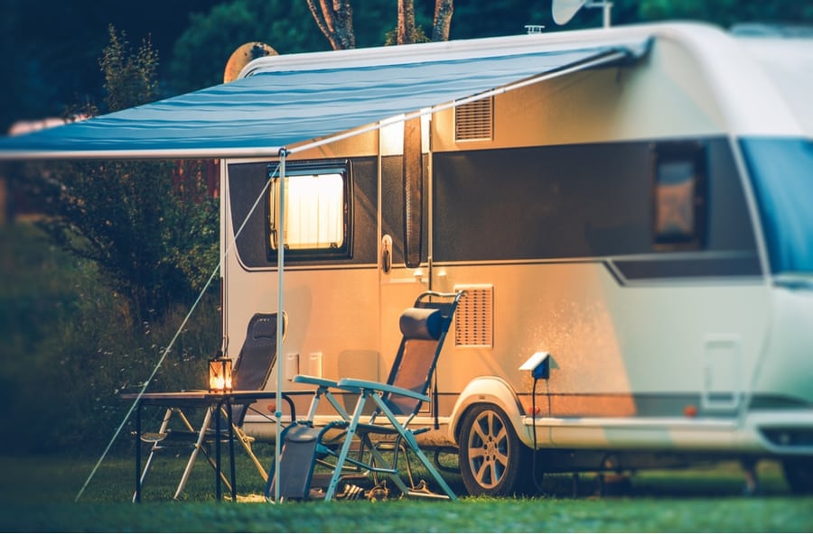 RV Camping Awning with Chairs