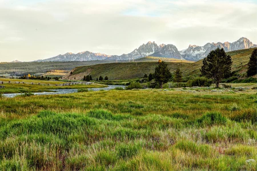 View of Sawtooth Mountains Near Stanley Idaho