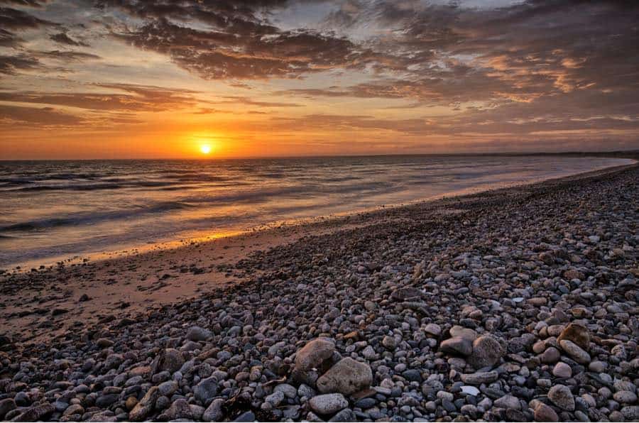 Sunset at Horseneck Beach in Massachusetts