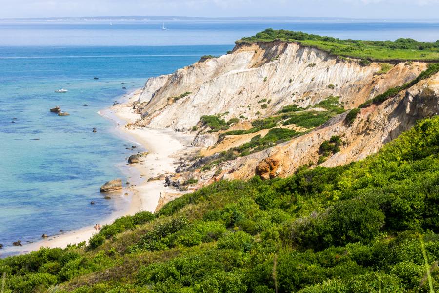 Cliffs Near Beach at Martha's Vineyard in Massachusetts