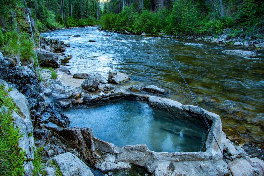 Natural Hot Springs in Idaho River