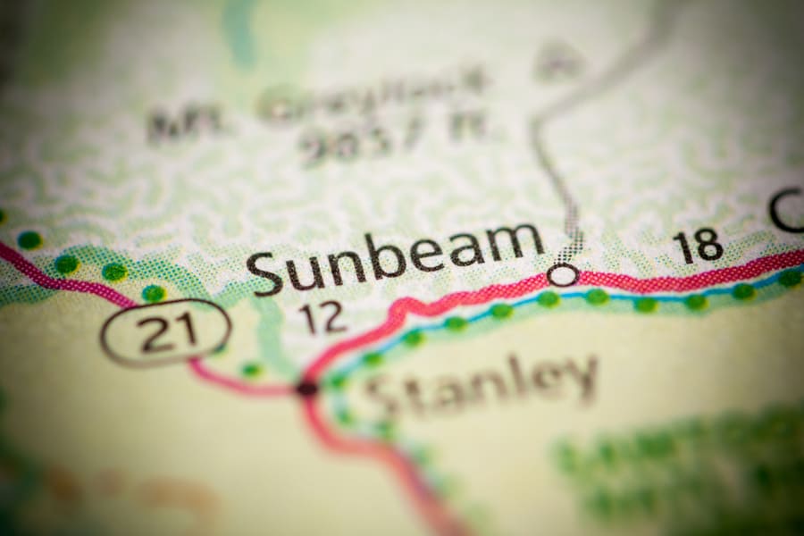 Map of Sunbeam Idaho