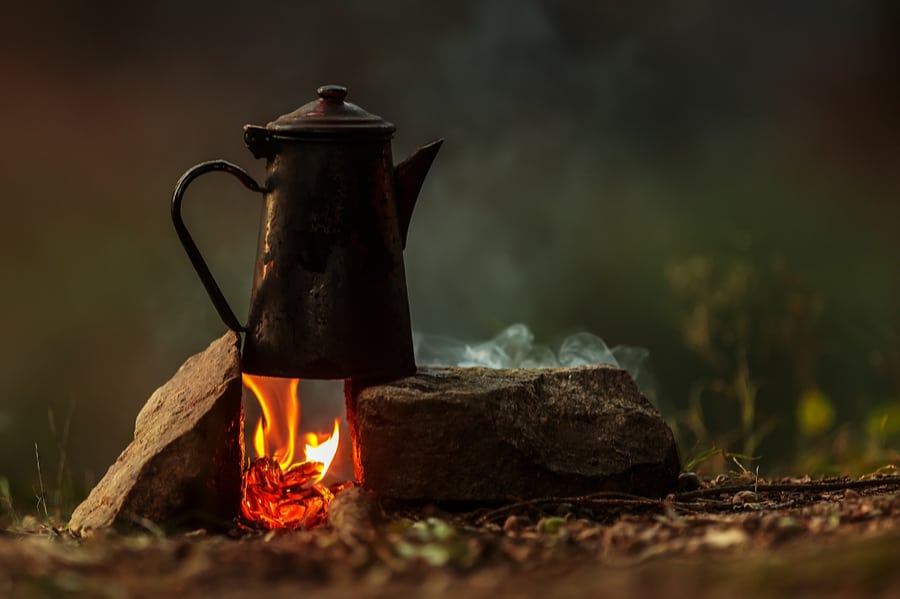 How to Make the Best Camp Coffee While Camping or Backpacking 1 Camp Coffee Percolator on Campfire