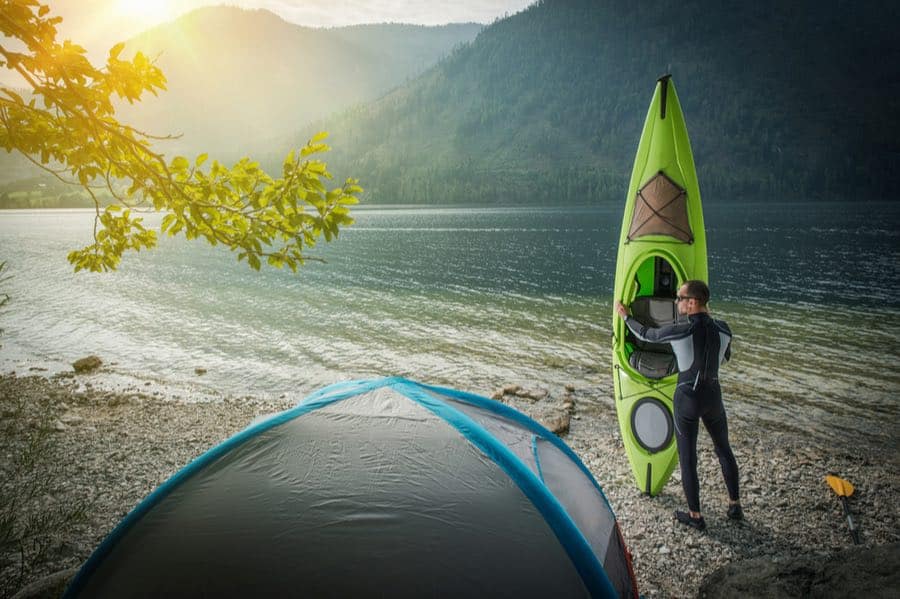 Camping Kayak by Tent