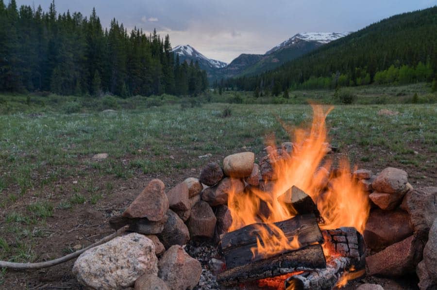 Campfire at Dispersed Campsite