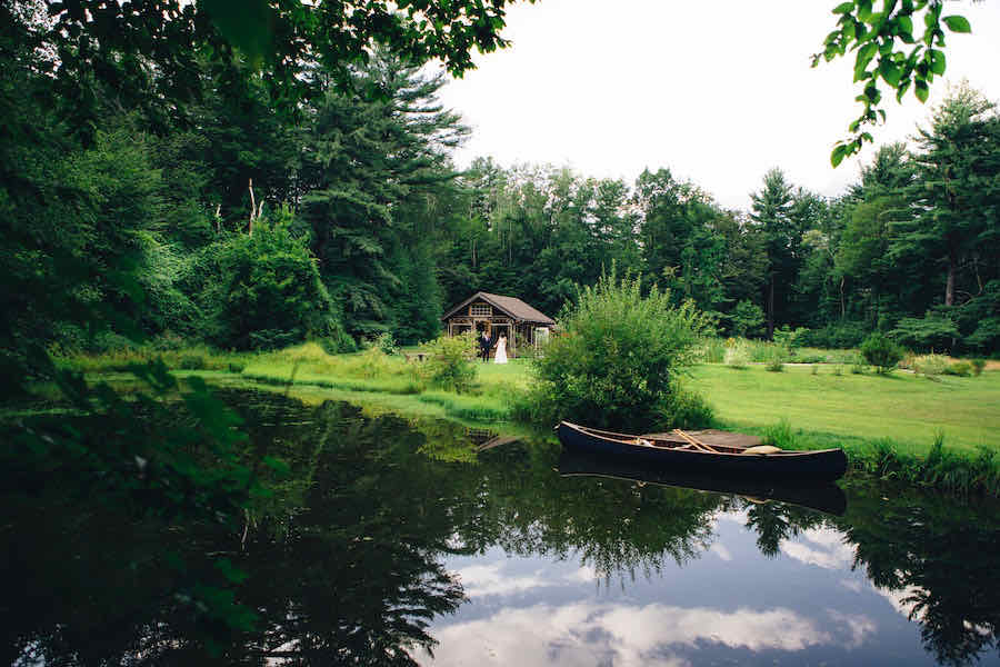 Wedding near Pond in Mount Tremor, New York