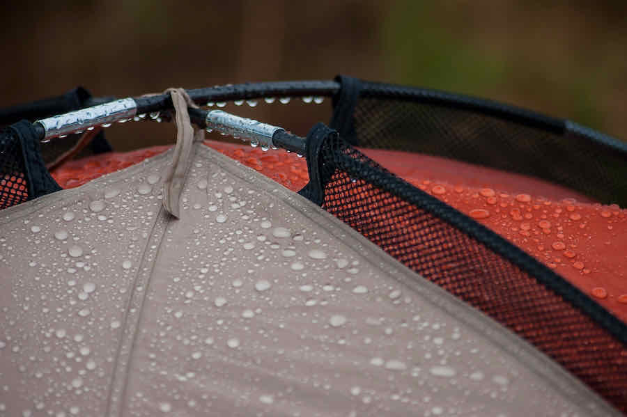rain on the roof of a tent