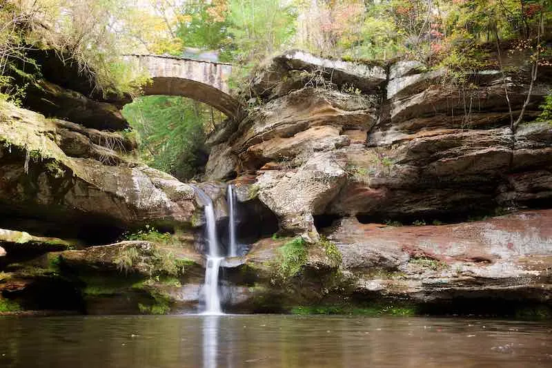 16 Best Places to go Primitive Camping in Ohio 7 Upper Falls in Hocking Hills State Park, Ohio