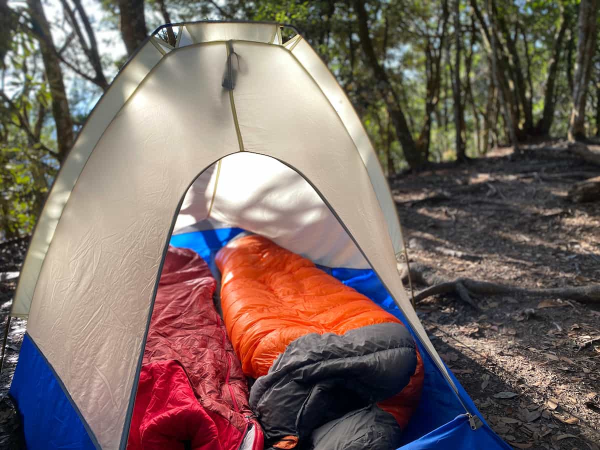 How to Choose the Right Camping Bed: A Comprehensive Guide 5 Two sleeping bags set up inside of a two-person tent.