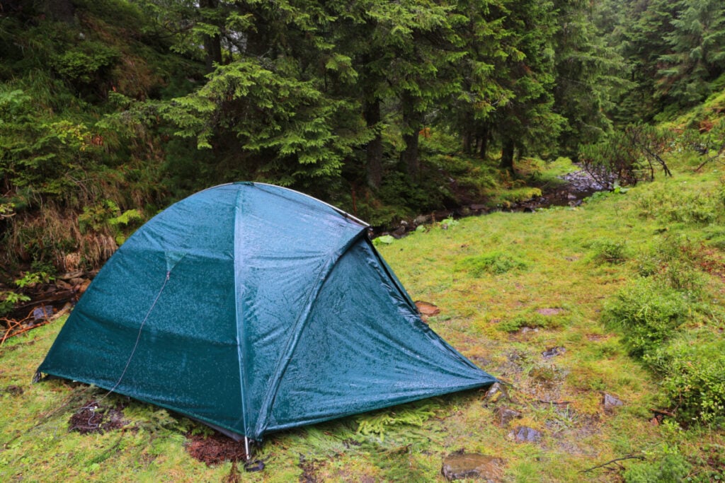 Tent in the Rain