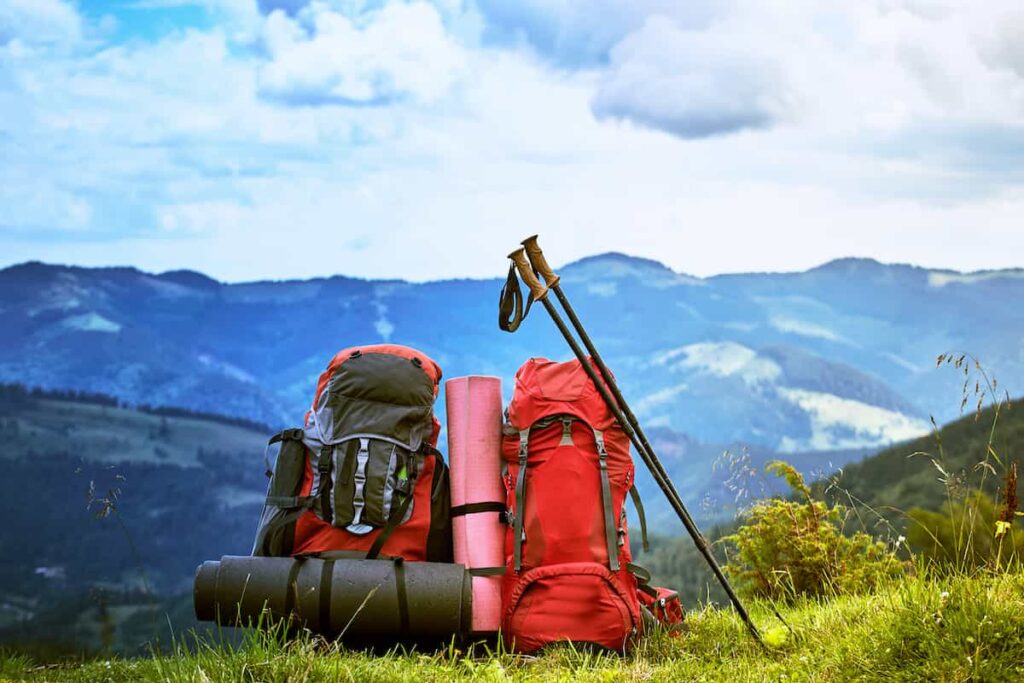 How to Pack a Backpack for Backpacking 6 Two large backpacks suggesting a couple going on a backpacking trip together.