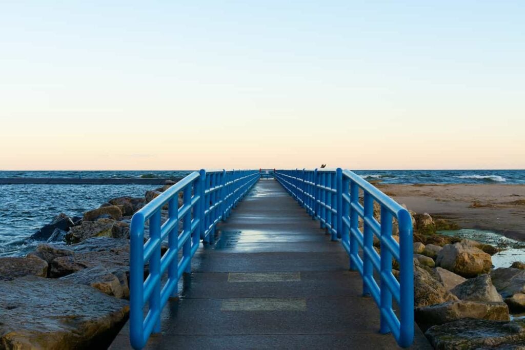 A view of Lake Michigan at Holland State Park. Holland State Park camping means you'll enjoy lots of beach fun.