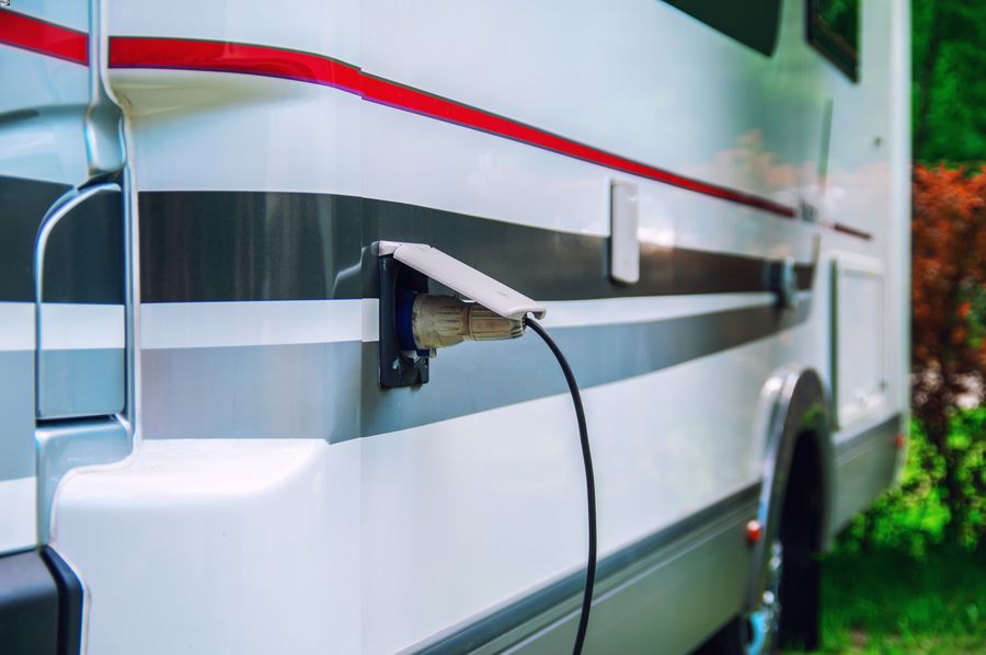 RV Maintenance 101: A Comprehensive Guide to Keeping Your Home on Wheels in Top Shape 3 An RV hooked up to shore power.