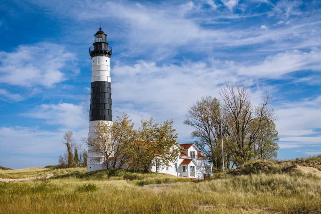 Ludington State Park Camping Guide 1 The black and white Big Sable Point Lighthouse at Ludington State Park.