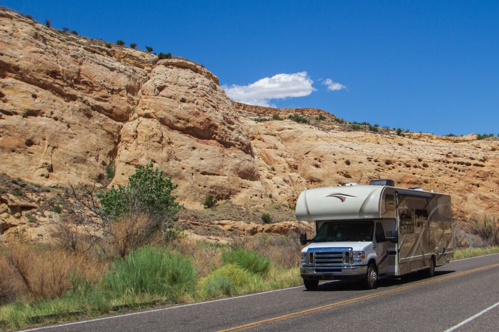 Class C RV in Scenic Capitol Reef National Park